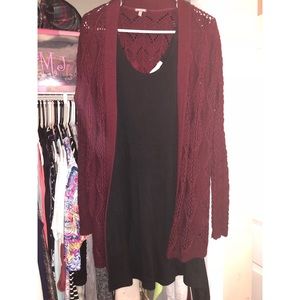 Burgundy Cardigan // Large